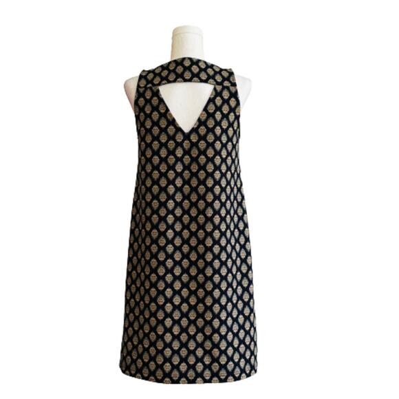 Banana Republic Factory Dress Blue Print Sleeveless Back Cut Out Shift Small - Picture 5 of 11